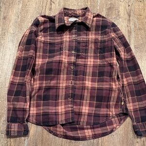 Carhartt Maroon and Black Plaid Casual Shirt